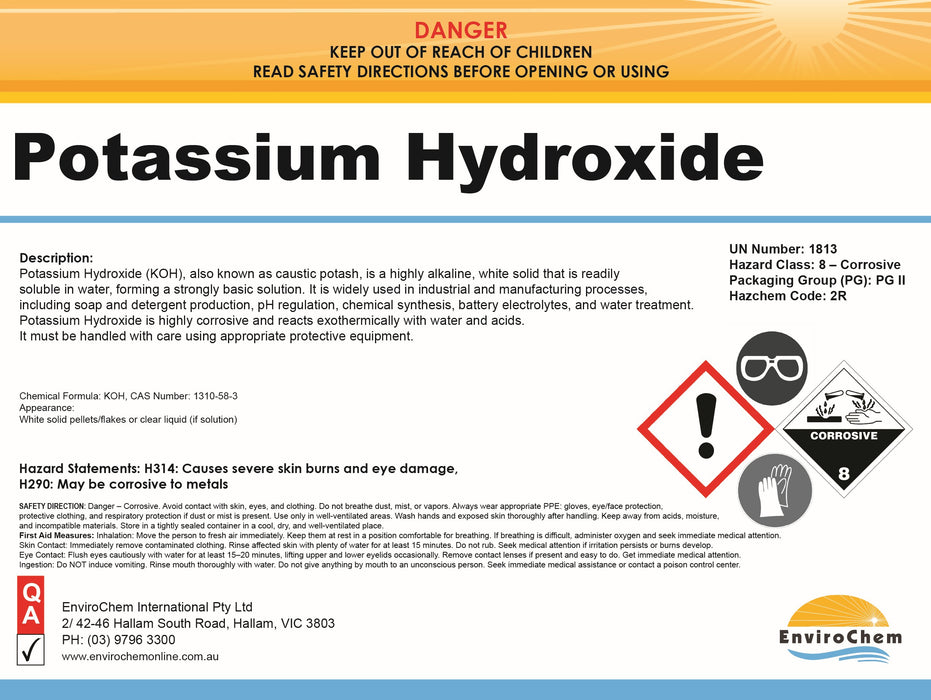 Potassium Hydroxide, KOH - EnviroChem International Pty Ltd