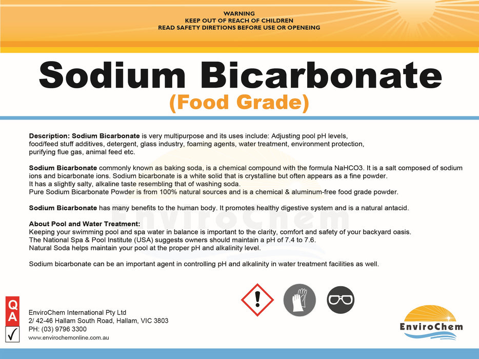 Sodium Bicarbonate (FOOD GRADE) - EnviroChem International Pty Ltd