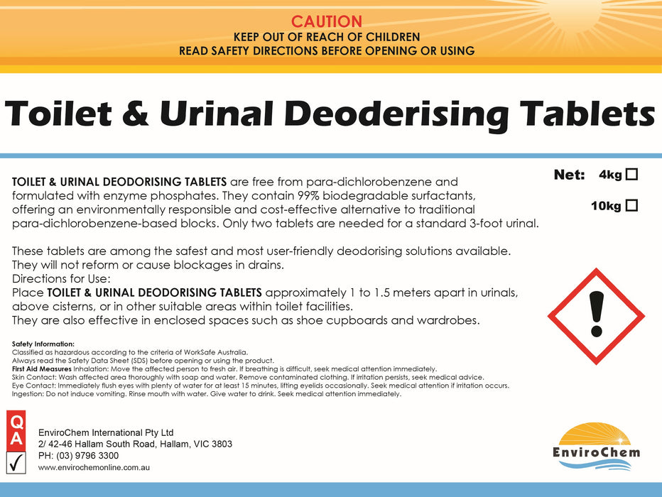 Toilet & Urinal Deodorising Blocks, Tablets, Toilet Tabs, Toilet Lollies