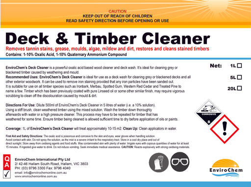 DECK & TIMBER CLEANER - EnviroChem International Pty Ltd