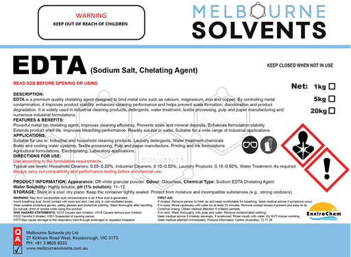 EDTA Ethylenediaminetetraacetic acid, tetrasodium salt, Chelating Agent - EnviroChem International Pty Ltd