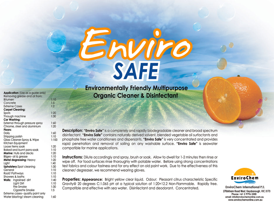 Enviro Safe (Extra Strength Multipurpose Citrus Cleaner) - EnviroChem International Pty Ltd