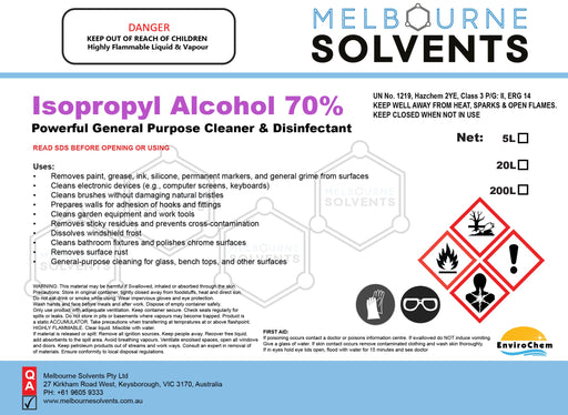 Isopropyl Alcohol (70% IPA) - EnviroChem International Pty Ltd