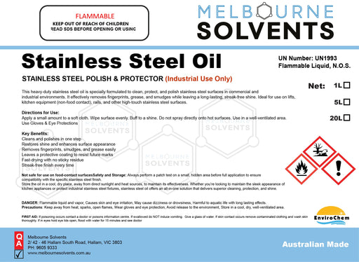 Stainless Steel Oil (Commercial/Industria Grade) - EnviroChem International Pty Ltd
