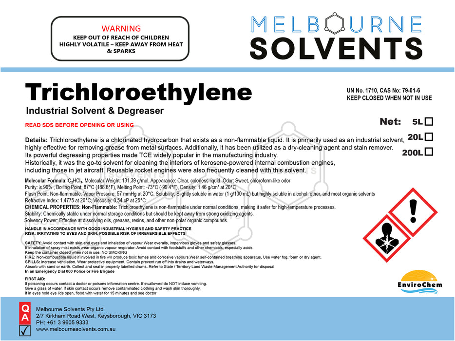 Trichloroethylene – High-Purity Industrial Solvent