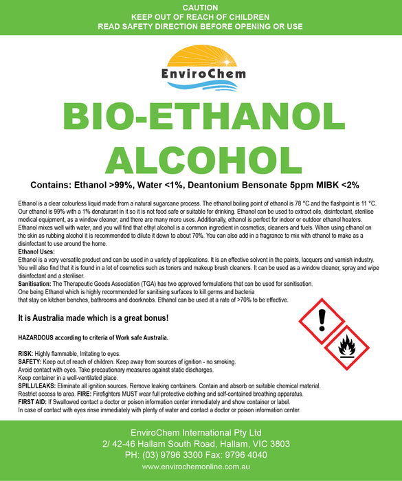 Bio Ethanol - EnviroChem Australia