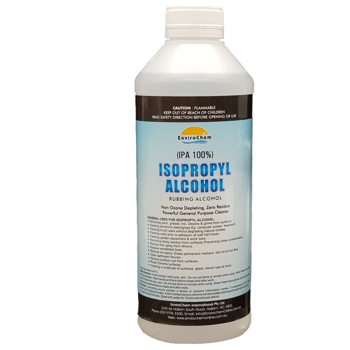 Isopropyl Alcohol (100% IPA), Isopropanol, Rubbing Alcohol - EnviroChem Online Australia